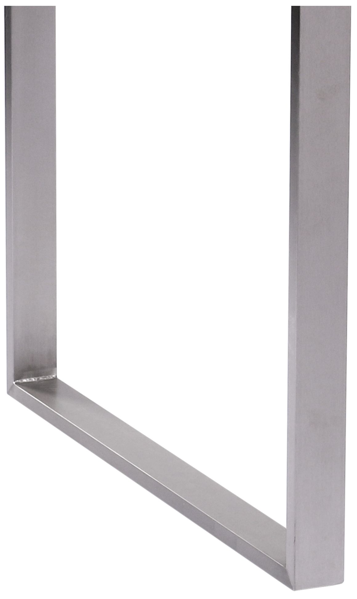 Fenton 63 in. Dining Table in Cement Gray Laminate Top and Stainless Steel