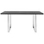 Fenton 63 in. Dining Table in Charcoal Top and Brushed Stainless Steel Base