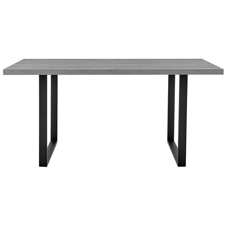Fenton 63 in. Dining Table in Gray Top and Black Base