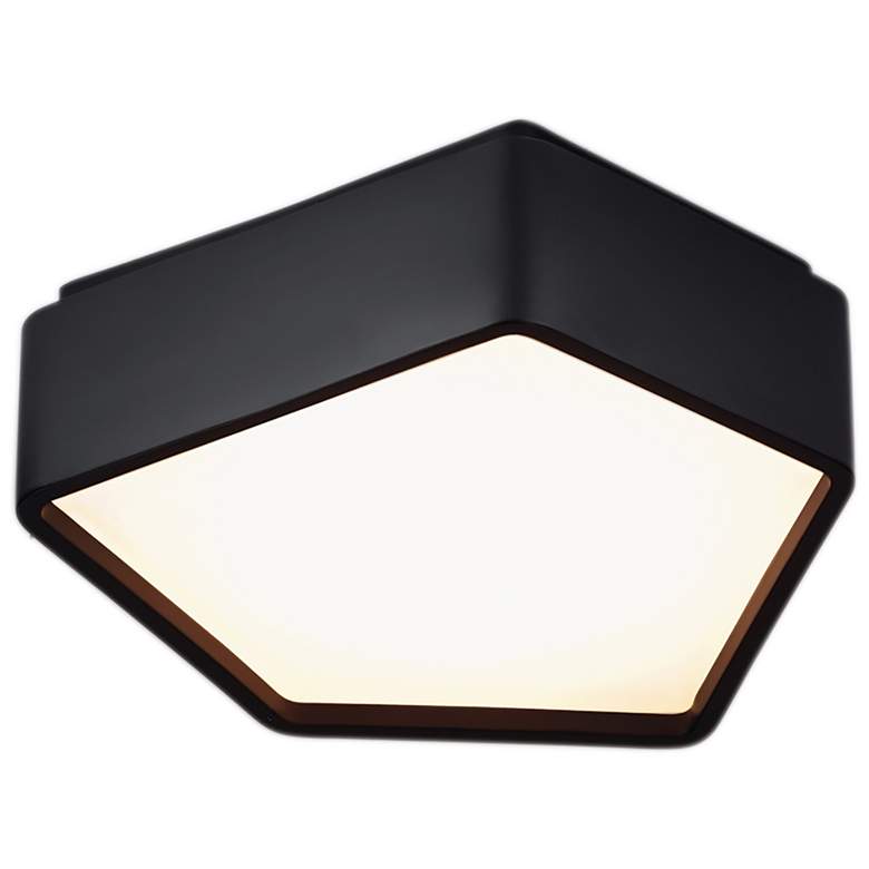 Image 1 Fenway 14 1/4" Wide Matte Black LED Ceiling Light