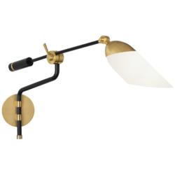 Ferdinand 33.75" Wide Black Paint And Modern Brass Accent Wall Swinger
