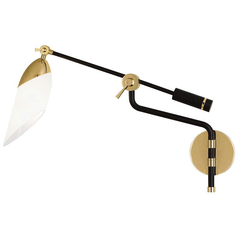 Image 2 Ferdinand 33.75" Wide Black Paint And Modern Brass Accent Wall Swinger more views