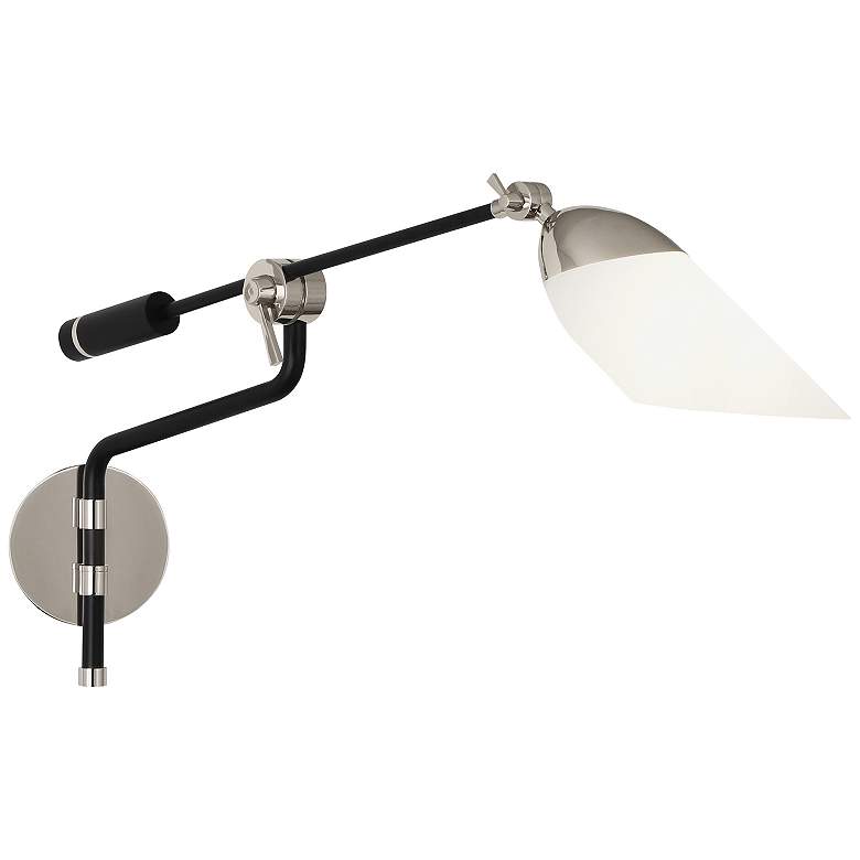 Image 1 Ferdinand 5.63" Wide Black Paint And Polished Nickel Wall Swinger