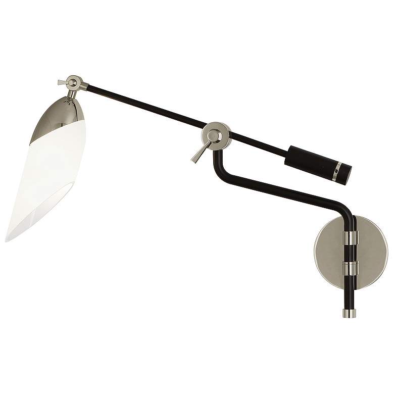 Image 2 Ferdinand 5.63" Wide Black Paint And Polished Nickel Wall Swinger more views