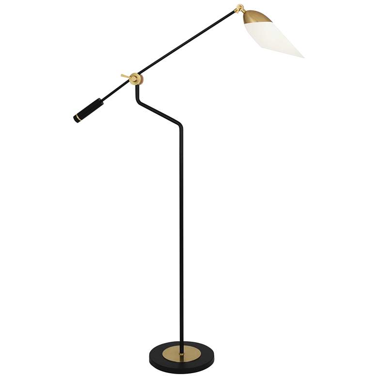 Image 2 Ferdinand Matte Black and Brass Adjustable Floor Lamp