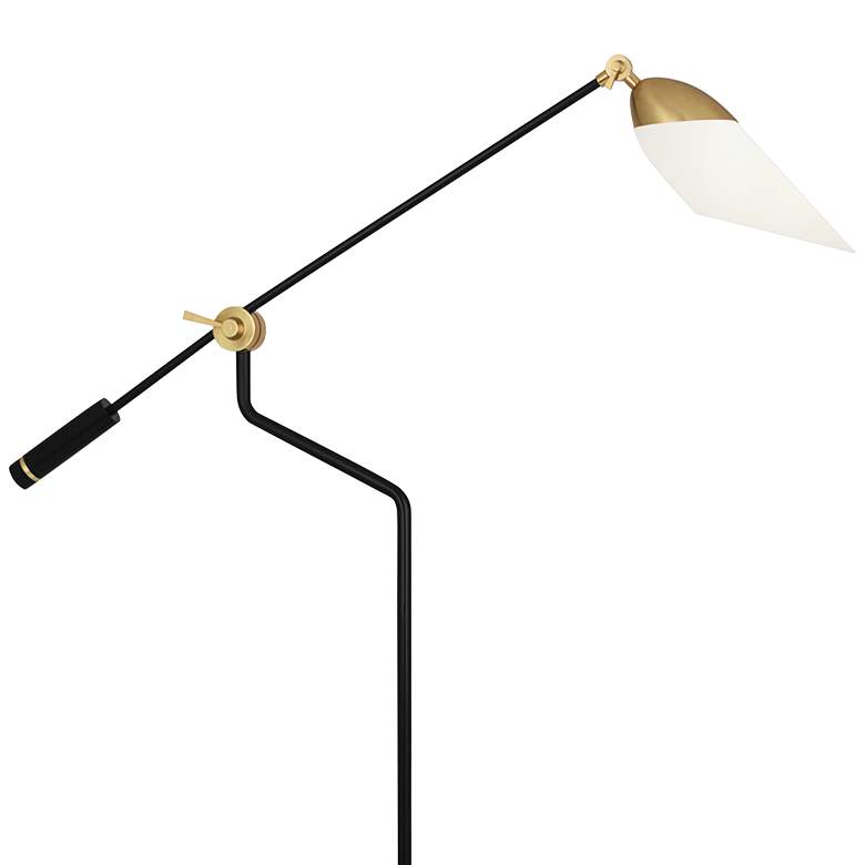 Image 5 Ferdinand Matte Black and Brass Adjustable Floor Lamp more views