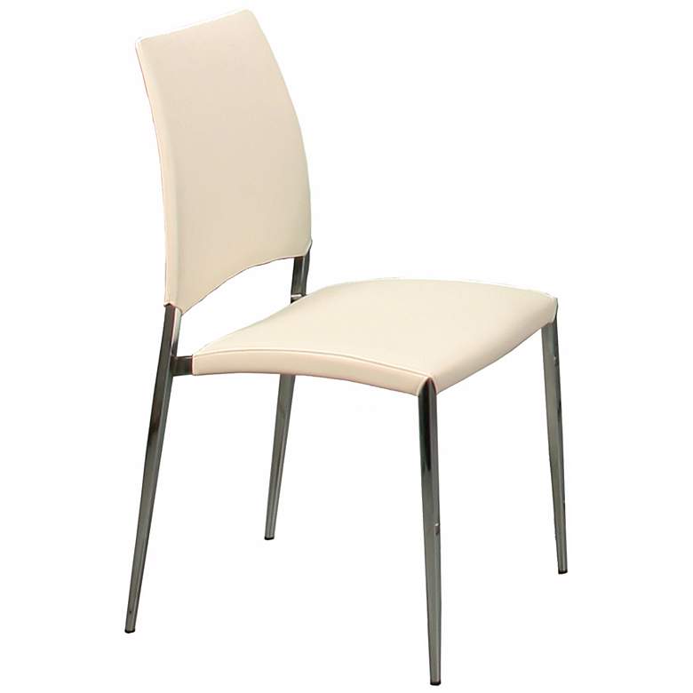 Image 1 Ferguson Ivory Faux Leather Side Chair