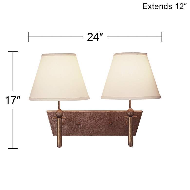 Image 4 Fermin 17" High Painted Brushed Brass Dual Wall Sconce more views