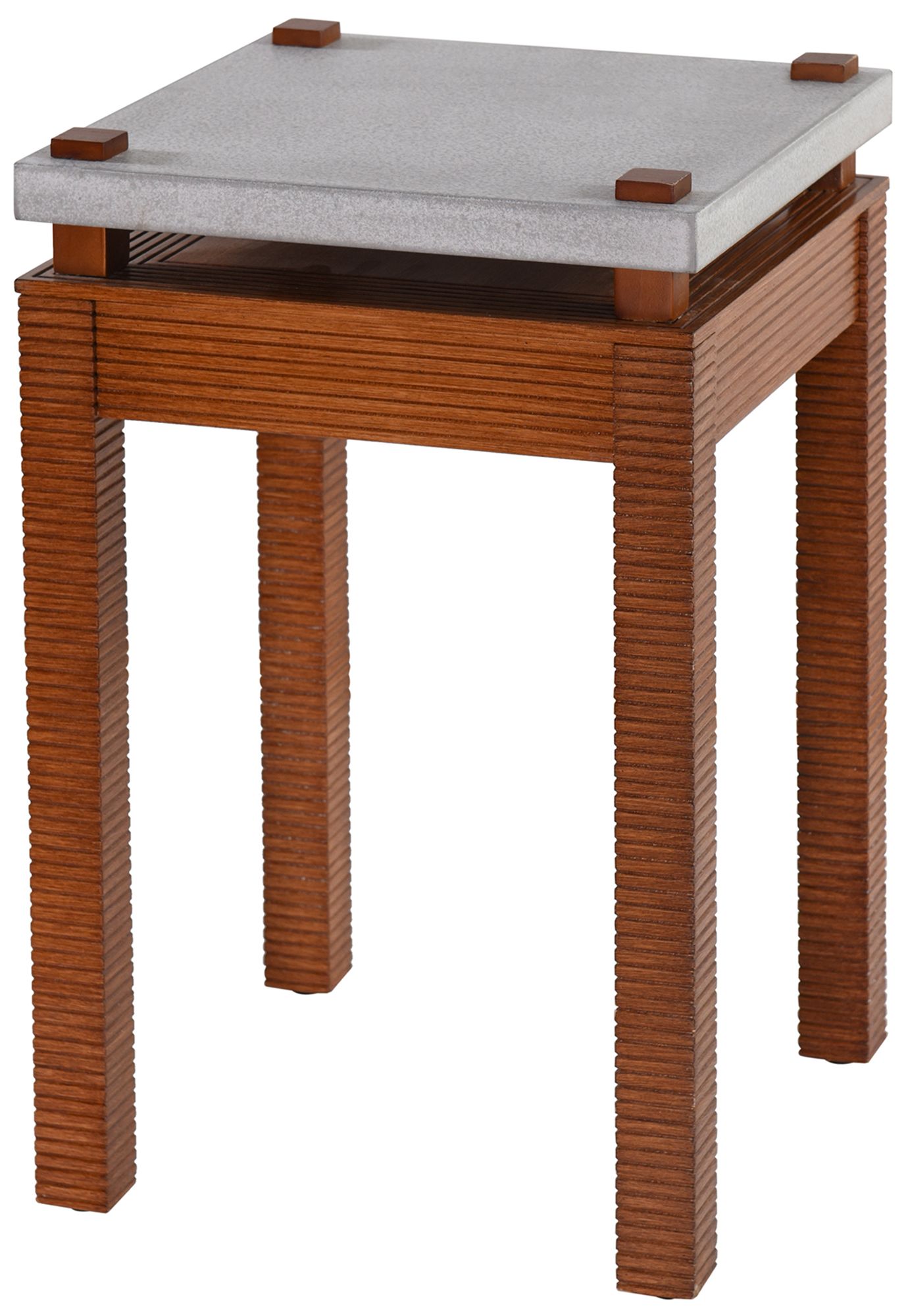 Image 2 Fern 14 x 20 Cement Gray & Zebra Cherry Plant Stand