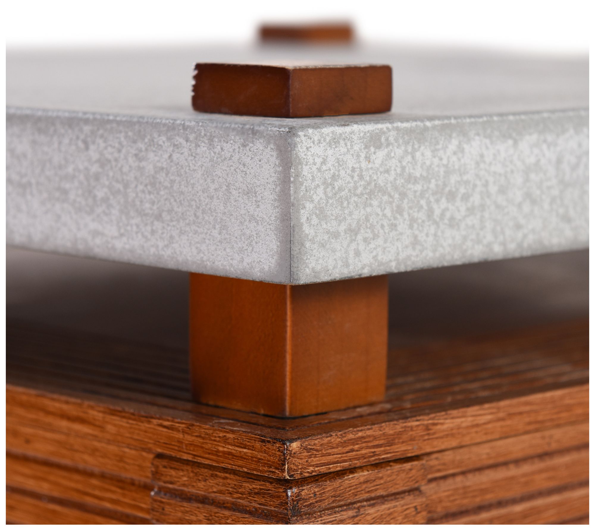 Image 4 Fern 14 x 20 Cement Gray & Zebra Cherry Plant Stand more views