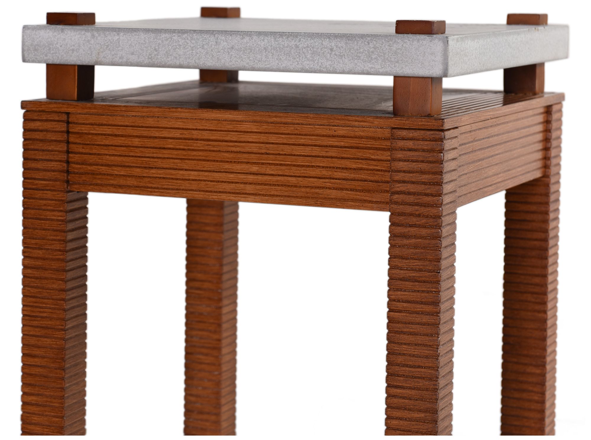 Image 5 Fern 14 x 20 Cement Gray & Zebra Cherry Plant Stand more views