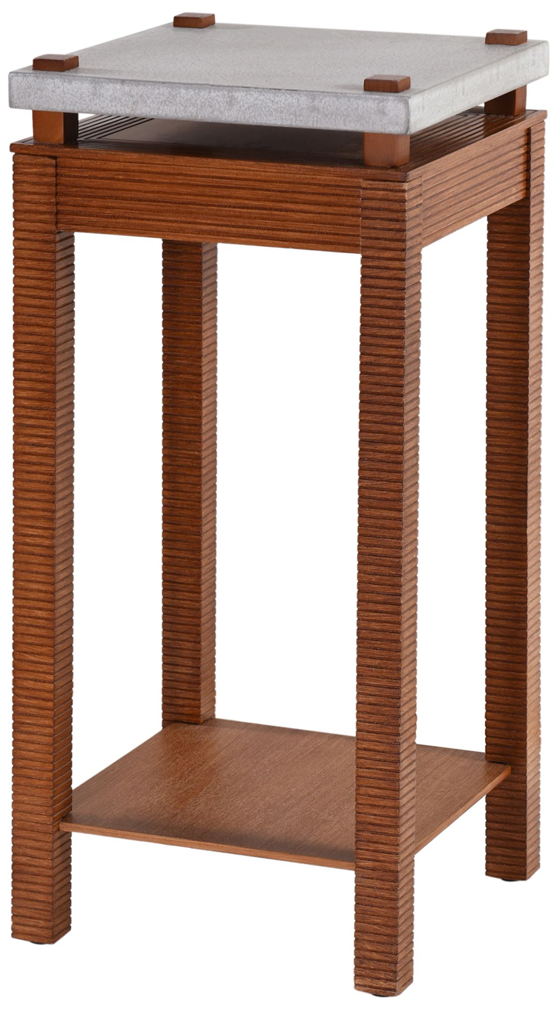 Image 2 Fern 14 x 30 Cement Gray & Zebra Cherry Plant Stand