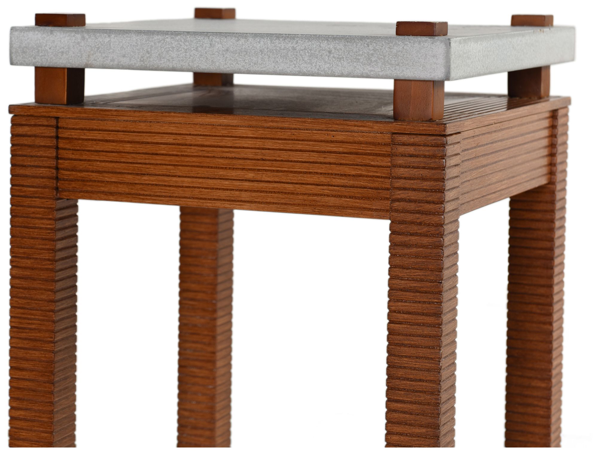 Image 3 Fern 14 x 30 Cement Gray & Zebra Cherry Plant Stand more views