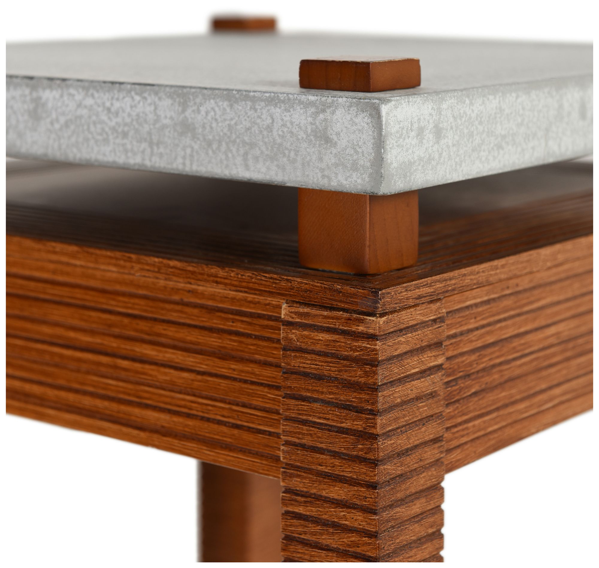 Image 4 Fern 14 x 30 Cement Gray & Zebra Cherry Plant Stand more views