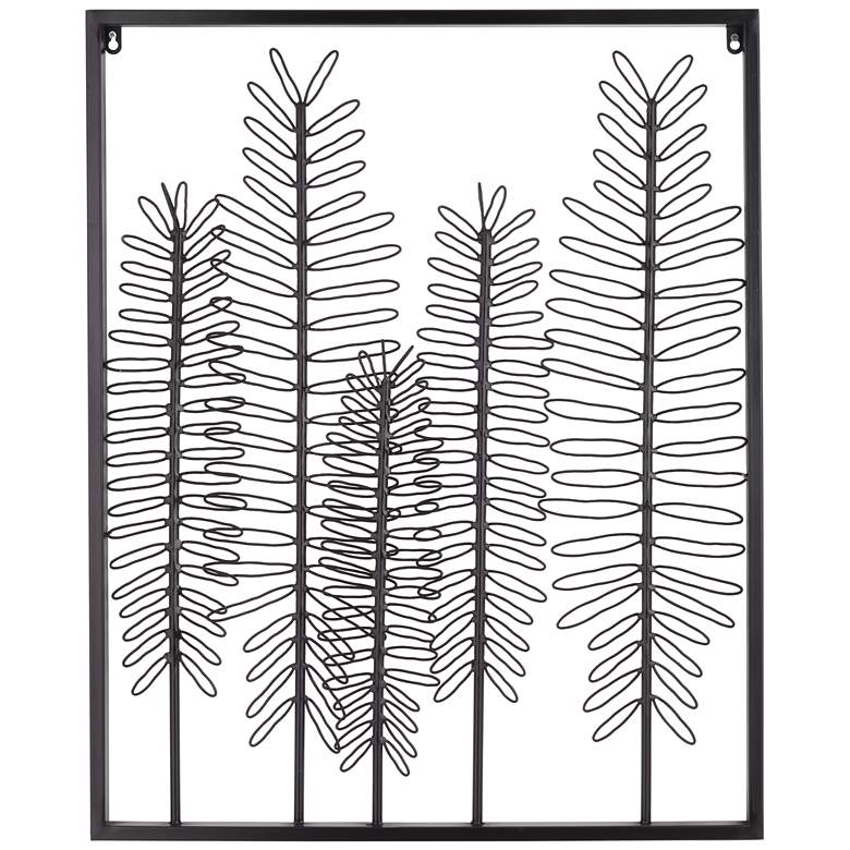 Image 2 Fern 32 1/4" High Glossy Dark Gray Metal Framed Wall Art