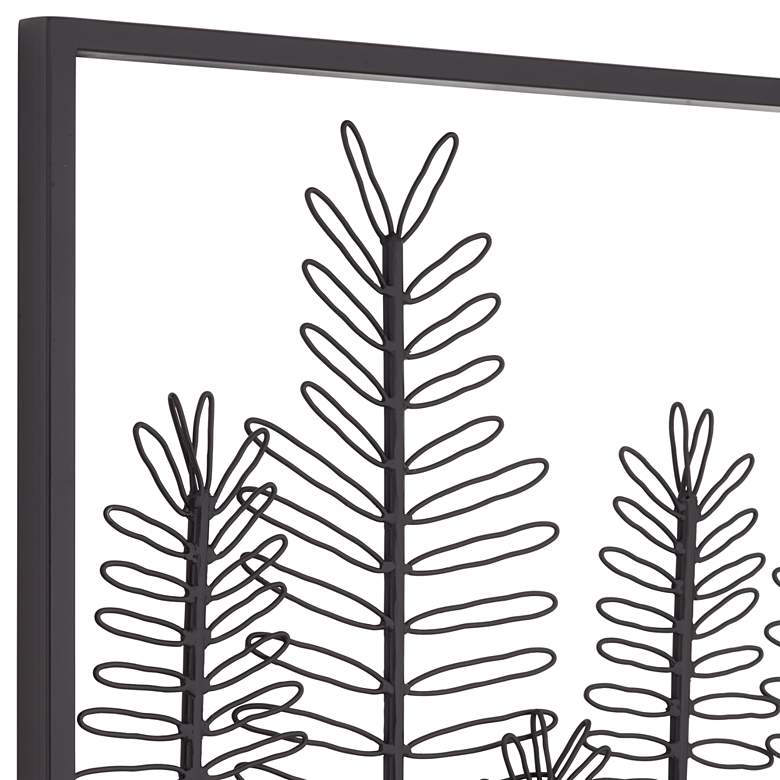 Image 3 Fern 32 1/4 inch High Glossy Dark Gray Metal Framed Wall Art more views