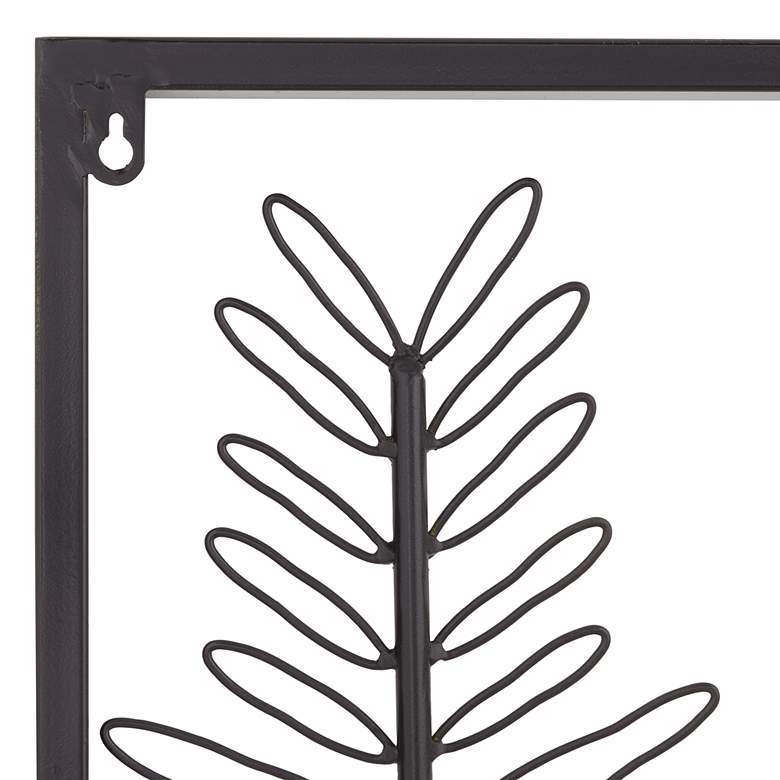 Image 4 Fern 32 1/4 inch High Glossy Dark Gray Metal Framed Wall Art more views