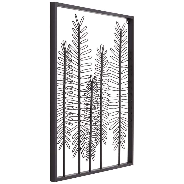 Image 5 Fern 32 1/4 inch High Glossy Dark Gray Metal Framed Wall Art more views