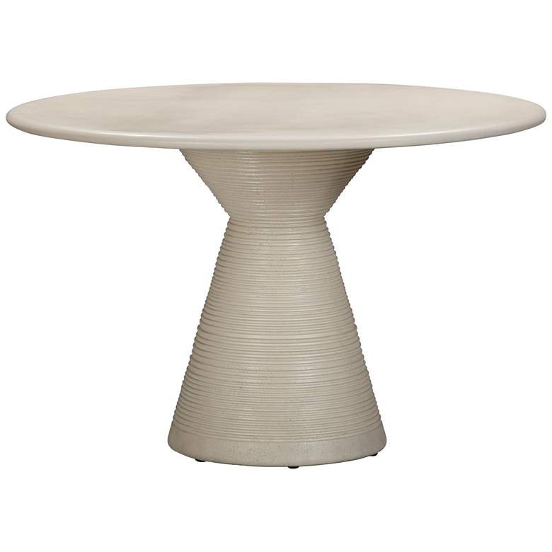 Image 5 Fern 47 1/4" Wide Beige Concrete Indoor/Outdoor Dining Table more views