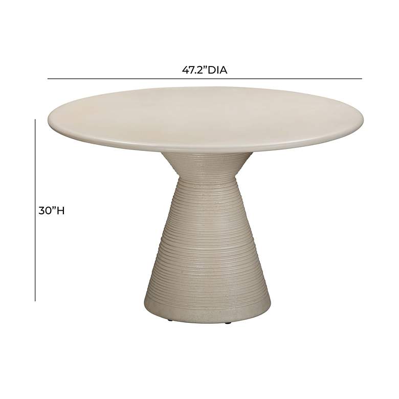 Image 6 Fern 47 1/4" Wide Beige Concrete Indoor/Outdoor Dining Table more views