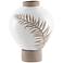 Fern White and Tan 11 1/4" High Terracotta Decorative Vase