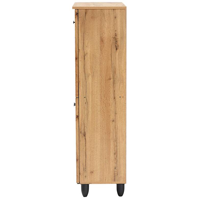 Image 7 Fernanda 30 inch Wide Oak Brown Wood 4-Door Shoe Storage Cabinet more views