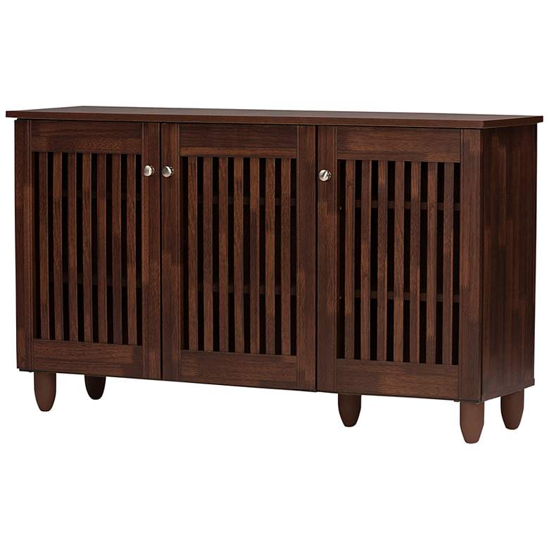 Image 1 Fernanda 44 1/2" Wide Oak Brown 3-Door Shoe Storage Cabinet