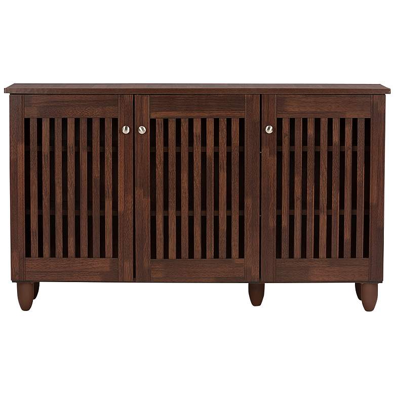 Image 3 Fernanda 44 1/2" Wide Oak Brown 3-Door Shoe Storage Cabinet more views