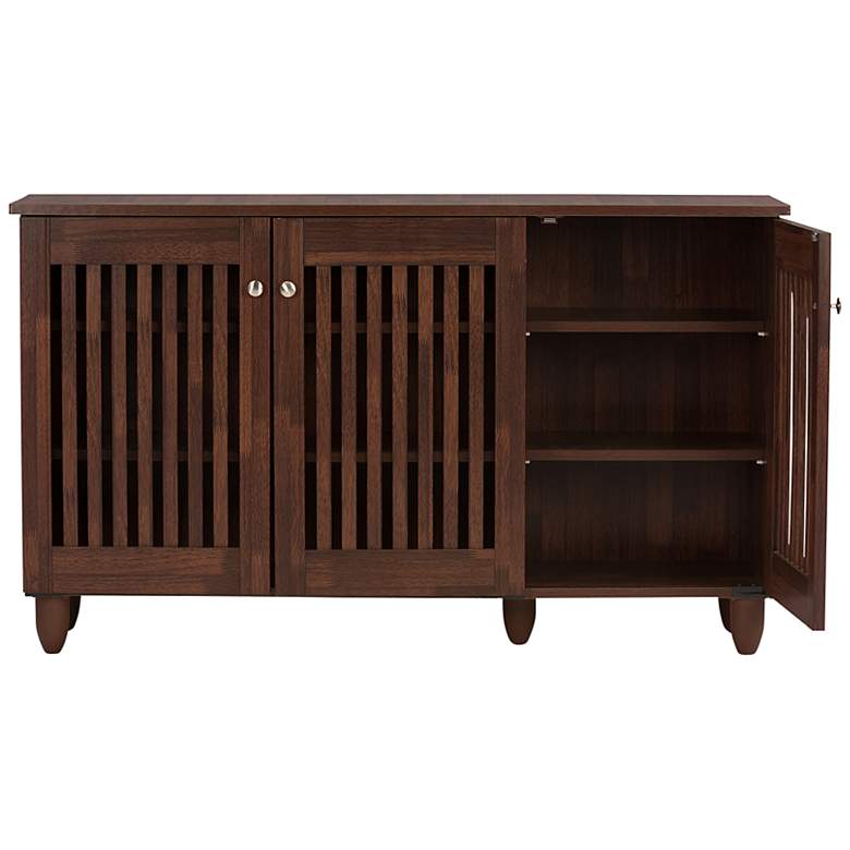 Image 5 Fernanda 44 1/2" Wide Oak Brown 3-Door Shoe Storage Cabinet more views