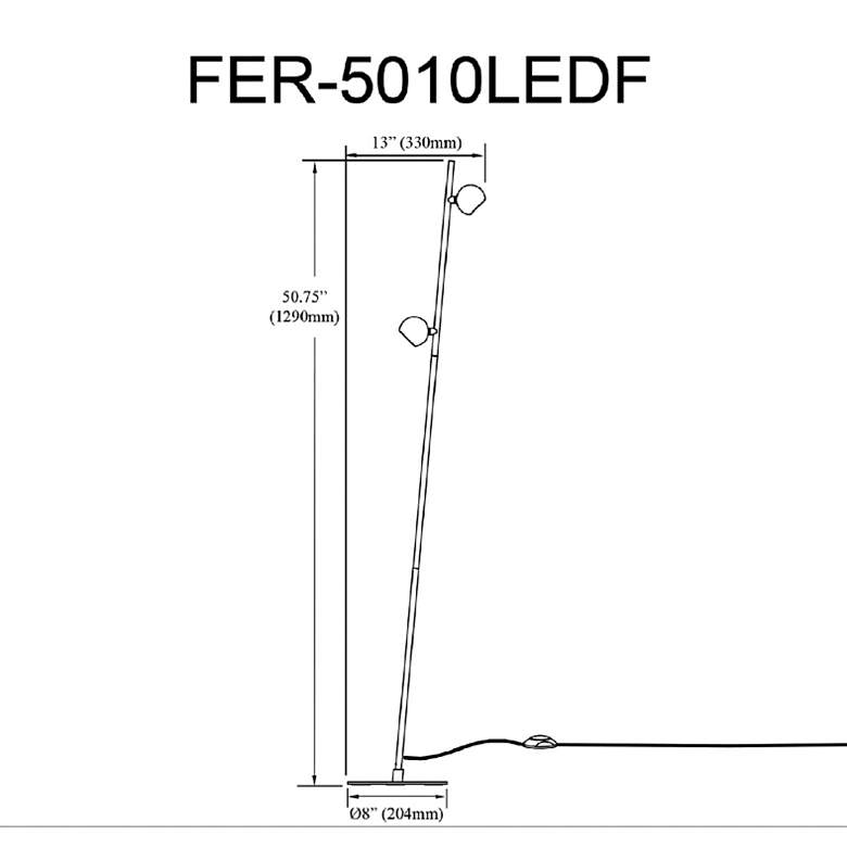 Image 3 Fernanda 50.75" High 2-Light Aged Brass Finish Floor Lamp more views