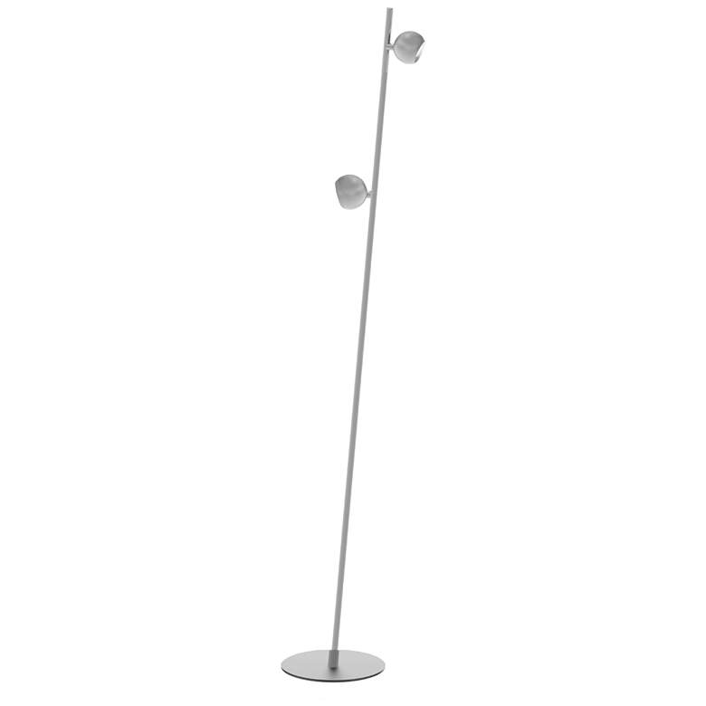 Image 1 Fernanda 50.75" High 2-Light Satin Nickel Finish Floor Lamp