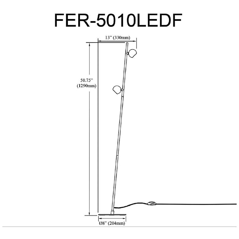 Image 2 Fernanda 50.75" High 2-Light Satin Nickel Finish Floor Lamp more views