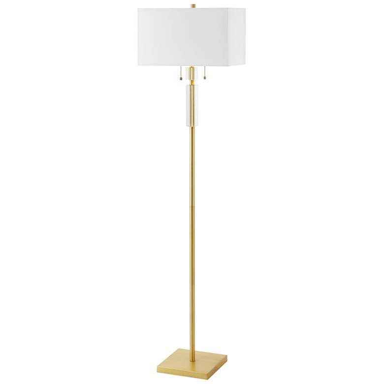 Image 1 Fernanda 60 inch High 2 Light Aged Brass Floor Lamp