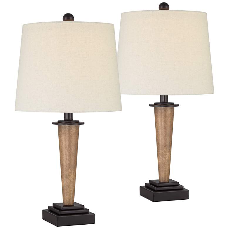 Image 2 Fernbank 23 1/2" High Bronze USB Table Lamps Set of 2