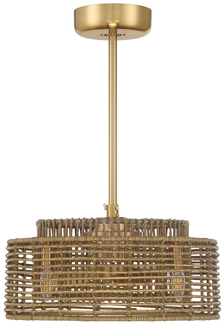 Image 2 Ferndale 4-Light Fan D'Lier in Warm Brass (Fandelier) more views
