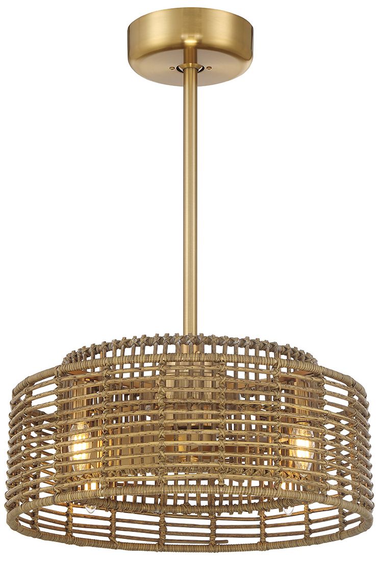 Image 3 Ferndale 4-Light Fan D'Lier in Warm Brass (Fandelier) more views