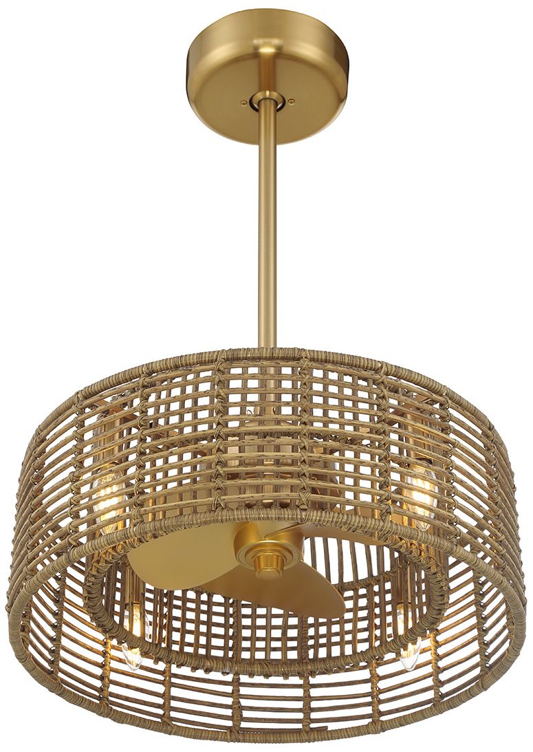 Image 4 Ferndale 4-Light Fan D'Lier in Warm Brass (Fandelier) more views