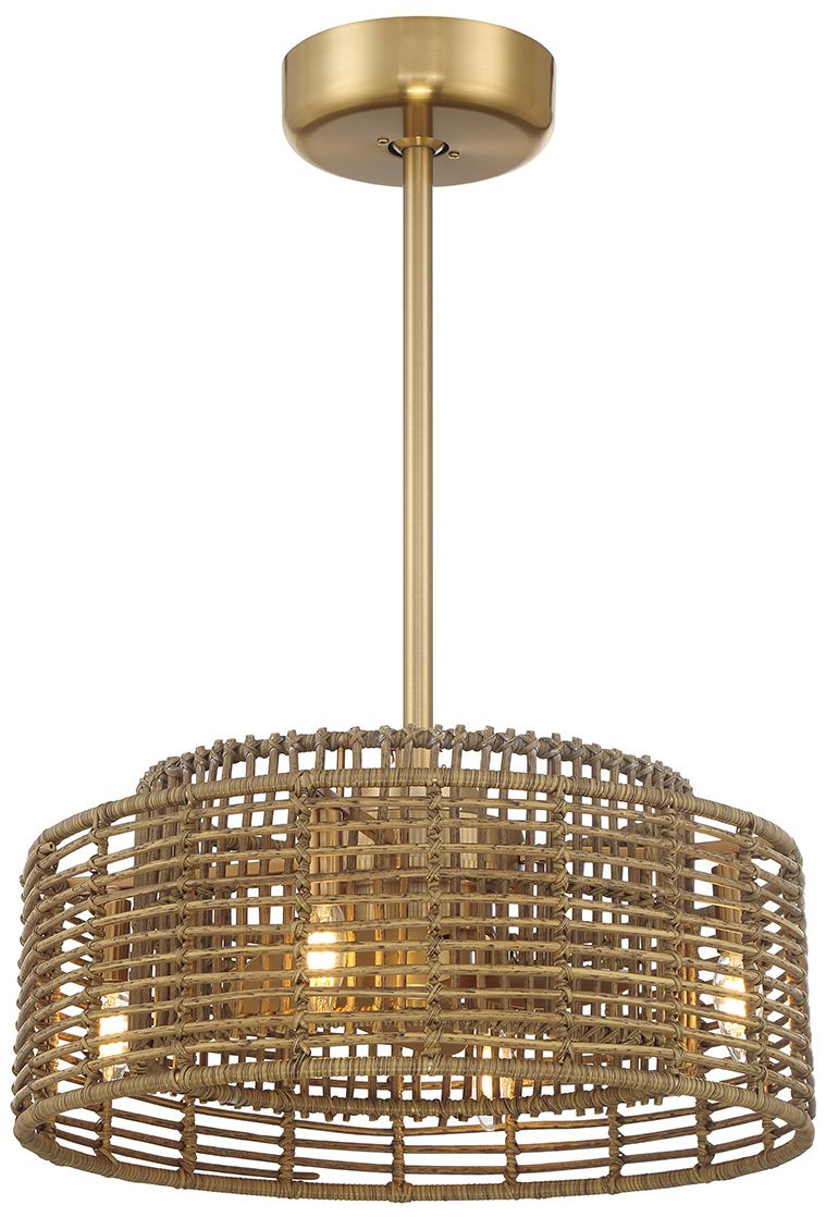 Image 5 Ferndale 4-Light Fan D'Lier in Warm Brass (Fandelier) more views
