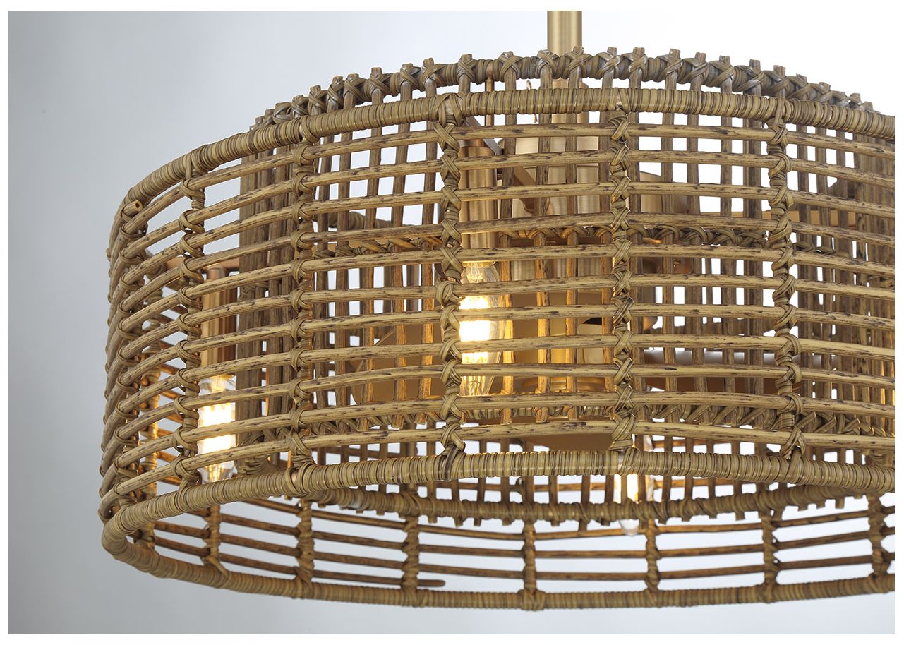 Image 6 Ferndale 4-Light Fan D'Lier in Warm Brass (Fandelier) more views