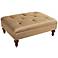 Fernish Golden Taupe Woven Rectangle Tufted Bench