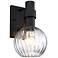 Fernwood 7.5 in. 1-Light Black Outdoor Wall Sconce Light for Porches