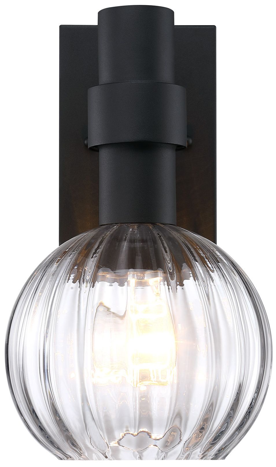 Image 3 Fernwood 7.5 in. 1-Light Black Outdoor Wall Sconce Light for Porches more views