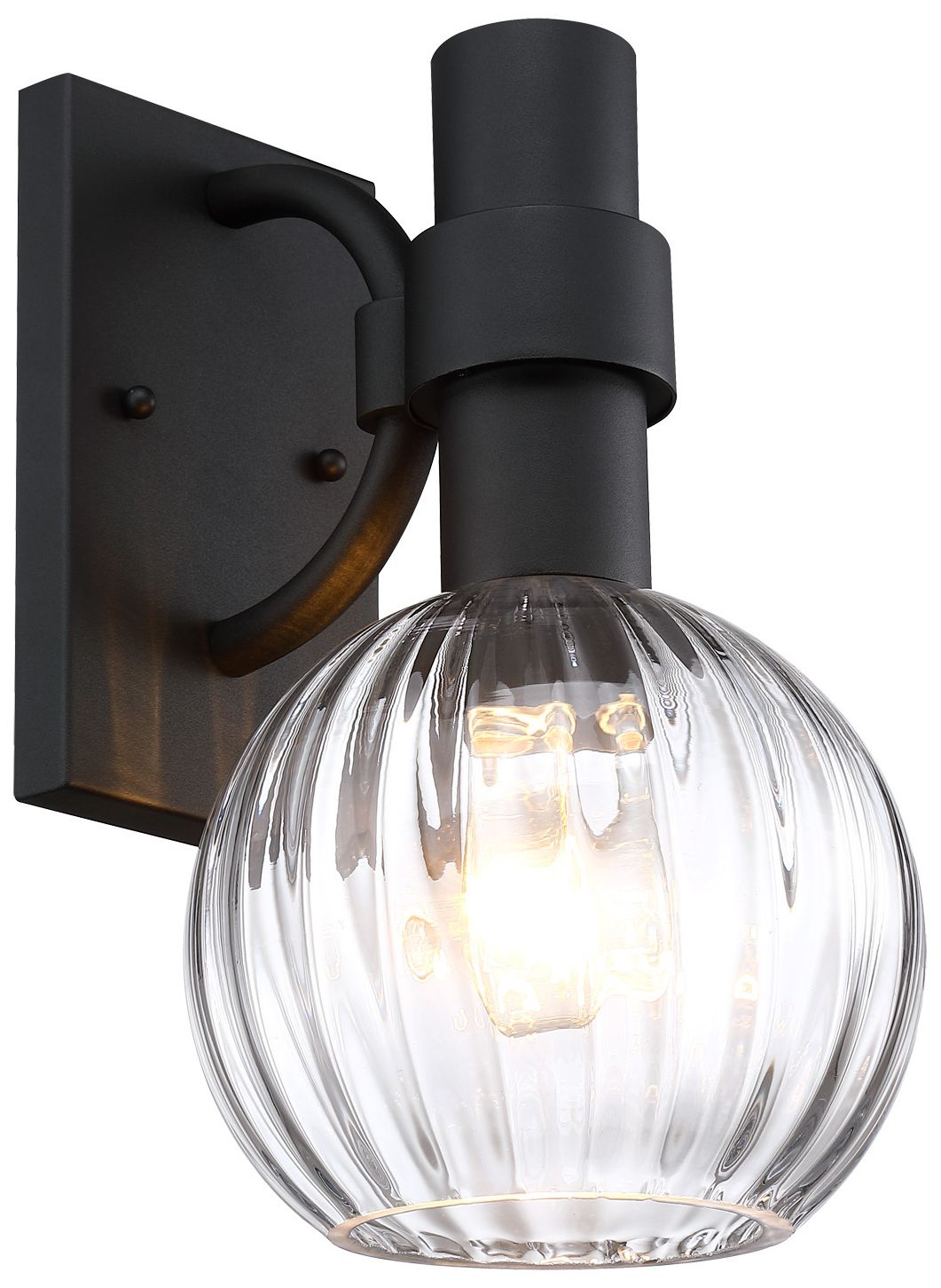 Image 6 Fernwood 7.5 in. 1-Light Black Outdoor Wall Sconce Light for Porches more views