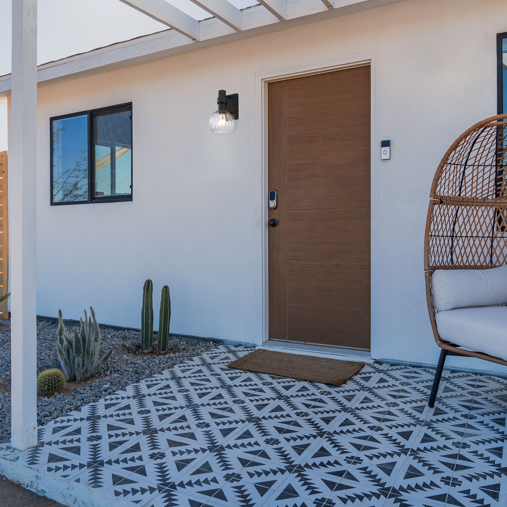 Image 7 Fernwood 7.5 in. 1-Light Black Outdoor Wall Sconce Light for Porches more views