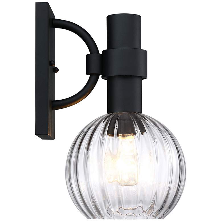 Image 7 Fernwood 7.5 in. 1-Light Black Outdoor Wall Sconce Light for Porches more views