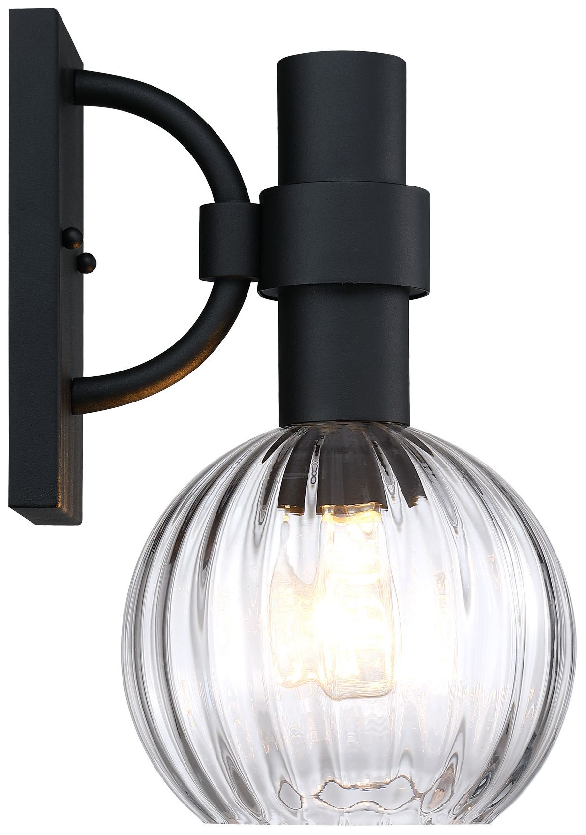 Fernwood 7.5 in. 1-Light Black Outdoor Wall Sconce Light for Porches