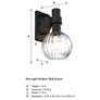 Fernwood 7.5 in. 1-Light Black Outdoor Wall Sconce Light for Porches