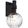 Fernwood 9 in. 1-Light Black Outdoor Wall Sconce Light for Porches