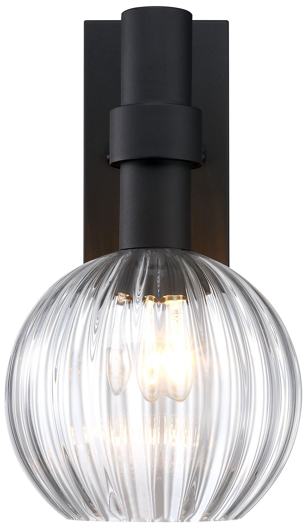 Image 3 Fernwood 9 in. 1-Light Black Outdoor Wall Sconce Light for Porches more views