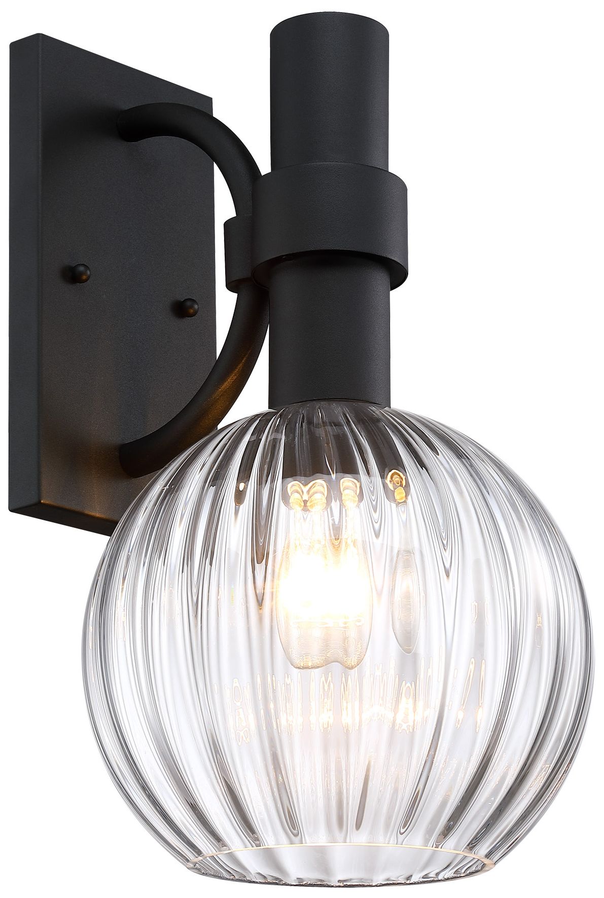 Image 4 Fernwood 9 in. 1-Light Black Outdoor Wall Sconce Light for Porches more views